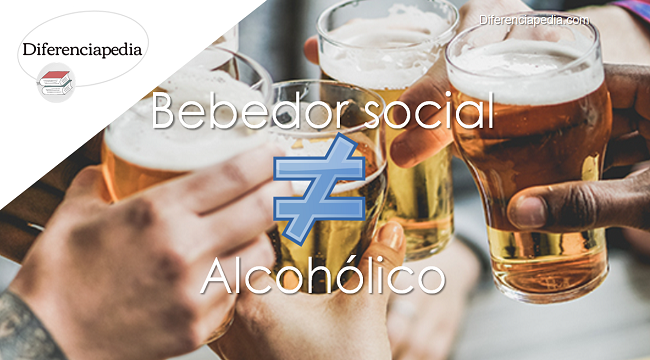Diferencia entre un bebedor social y un alcohólico