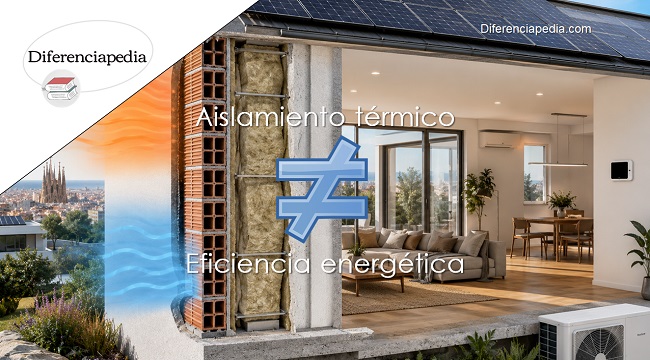 diferencia entre aislamiento térmico y eficiencia energética